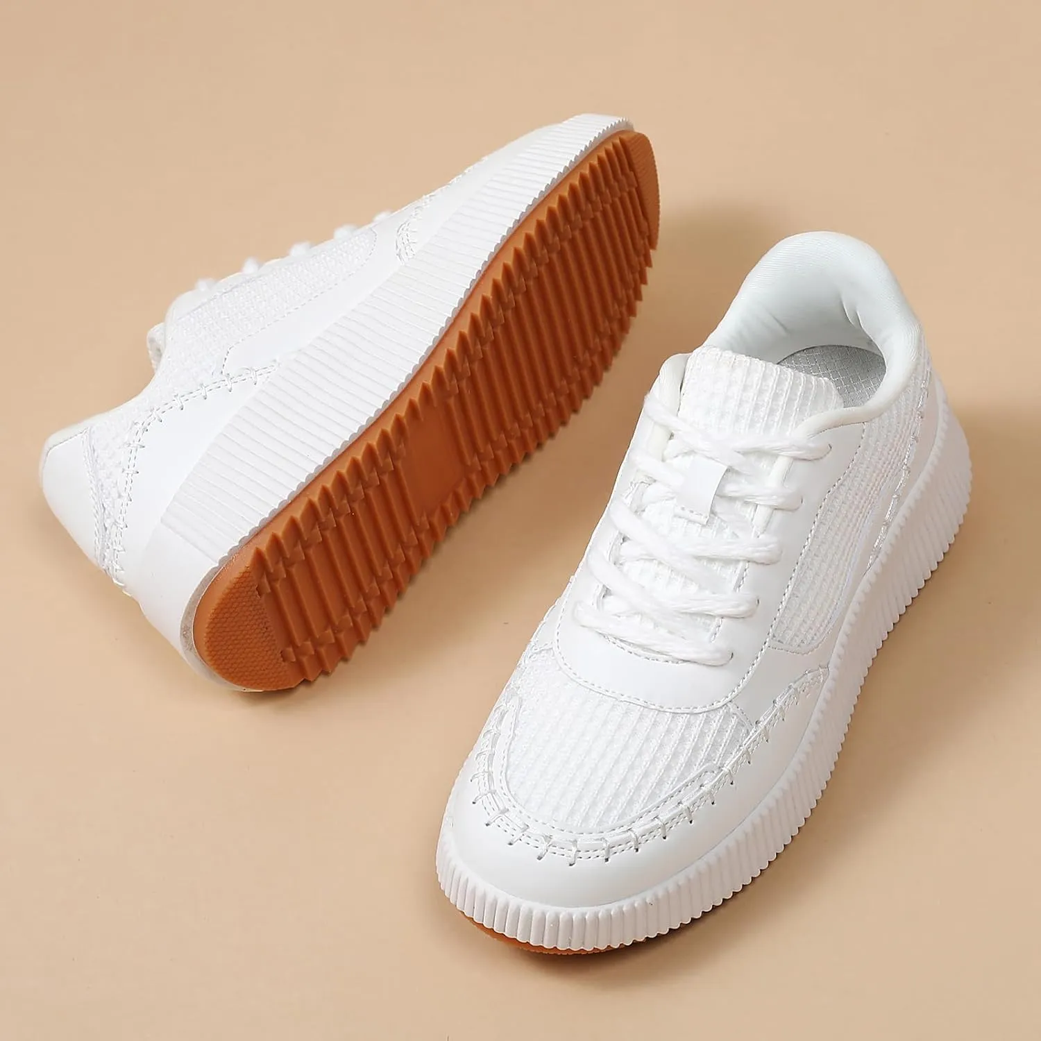 CERYTHRINA Platform Sneakers Women Fashion Shoes: 2.2 Inches - Chunky Braided Walking Shoes