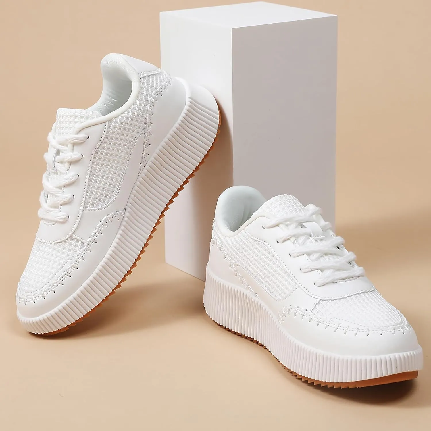 CERYTHRINA Platform Sneakers Women Fashion Shoes: 2.2 Inches - Chunky Braided Walking Shoes
