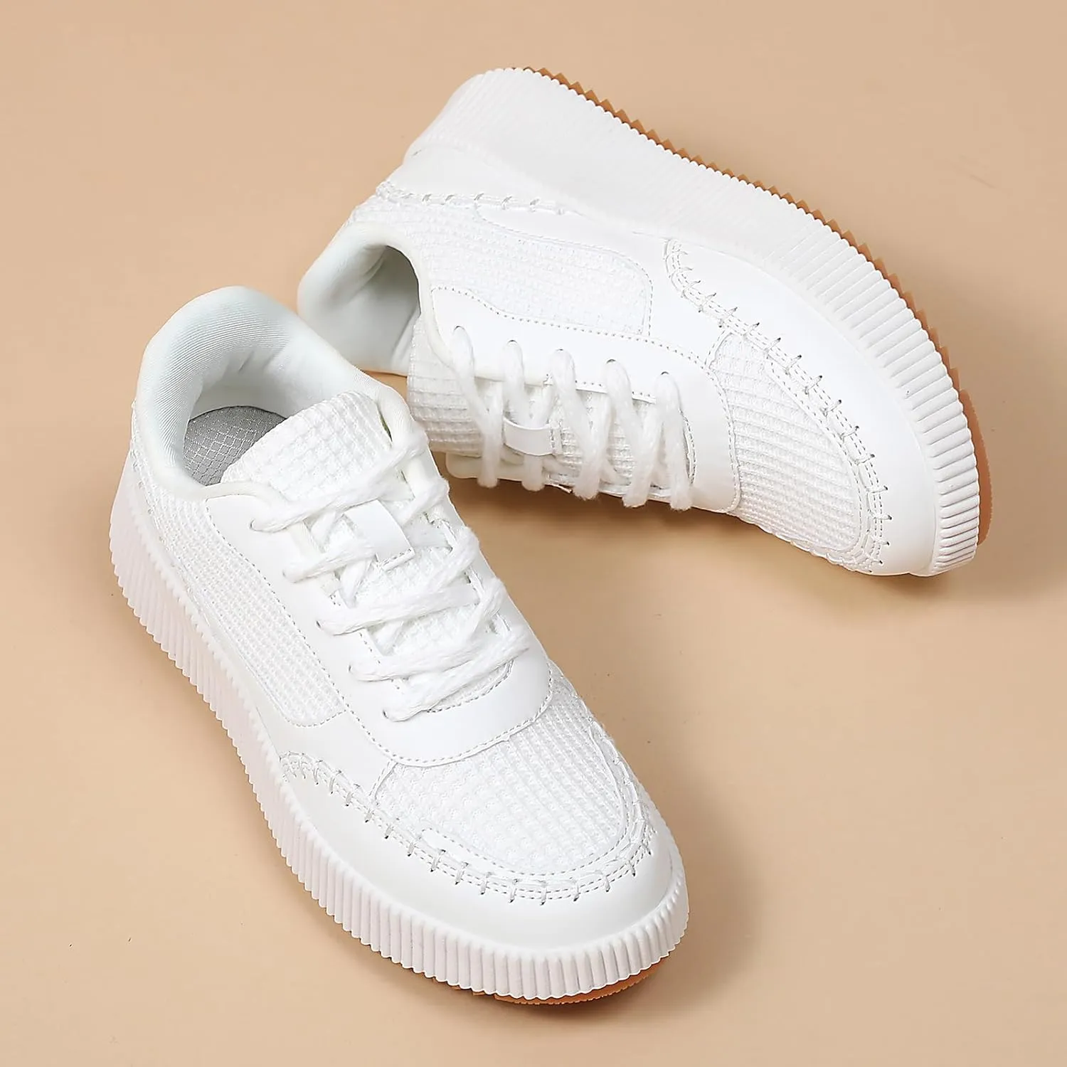CERYTHRINA Platform Sneakers Women Fashion Shoes: 2.2 Inches - Chunky Braided Walking Shoes