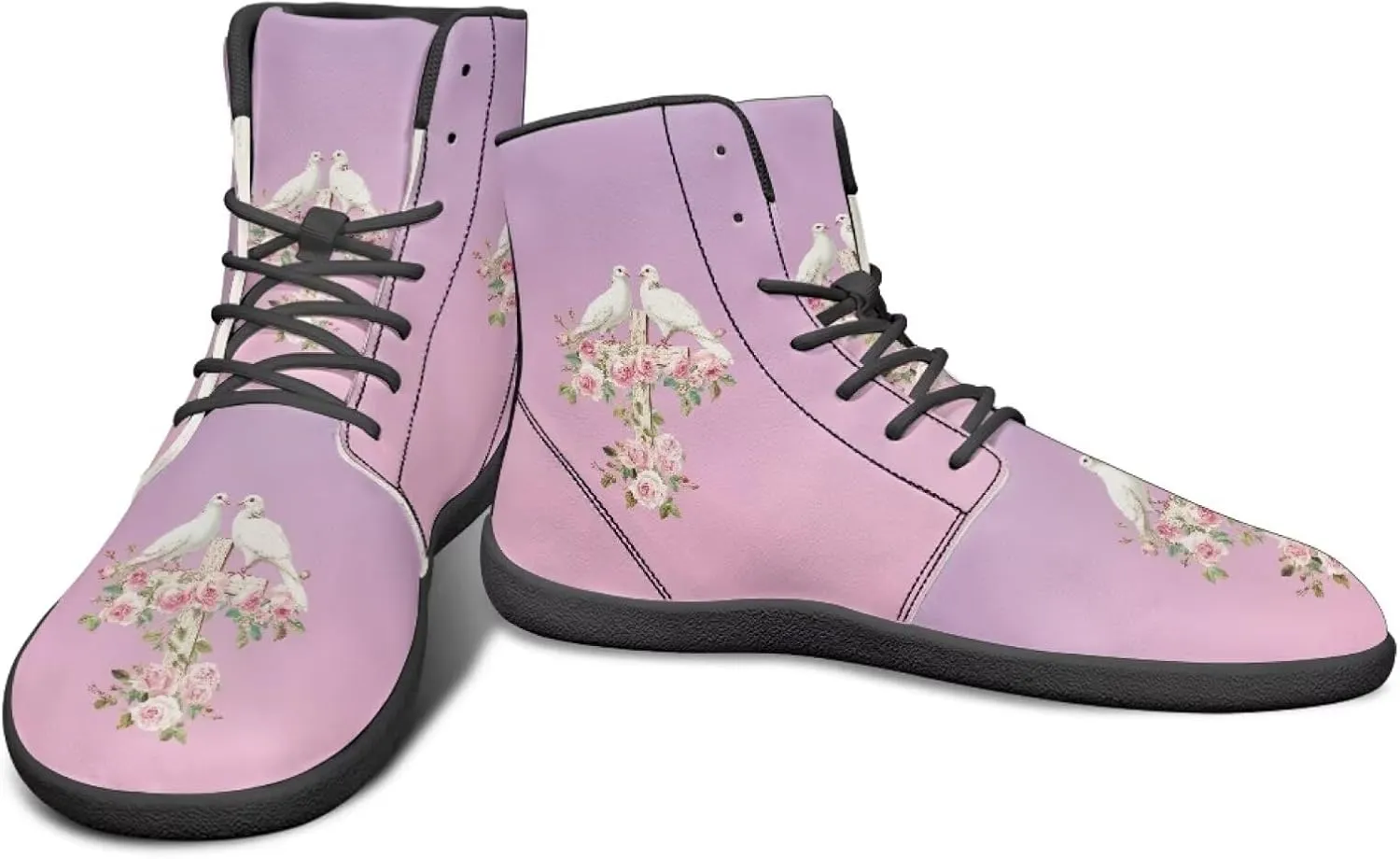 chaqlin Graphic Printing High Top Barefoot Shoes Workout Shoes Zero Drop Walking Shoes