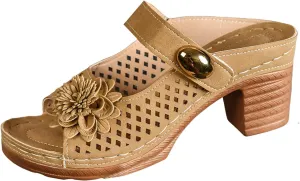 Chunky Heeled Sandals for Womens Bohemian Open Toe Dressy Shoes Summer Low Block Heeled Party Sandals