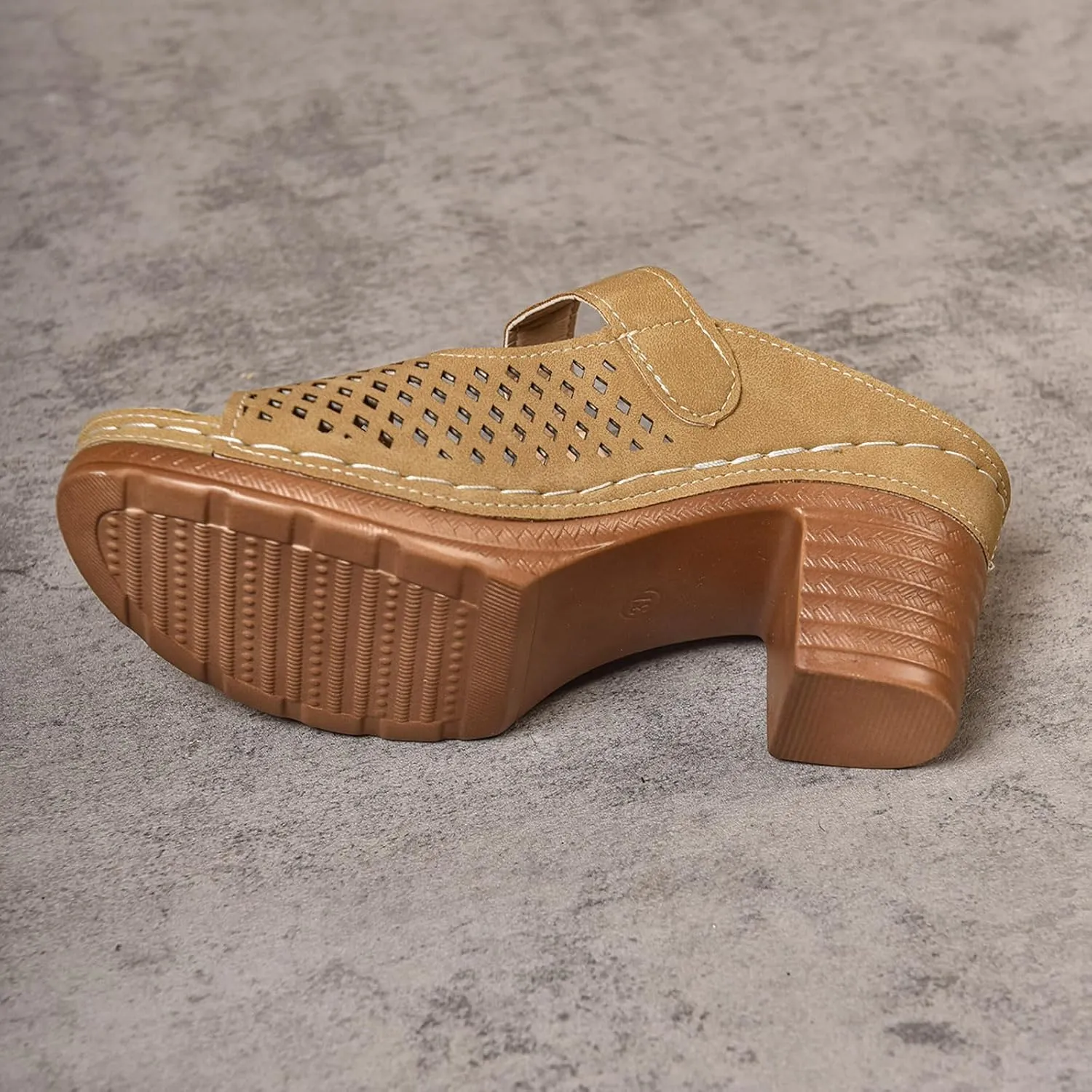 Chunky Heeled Sandals for Womens Bohemian Open Toe Dressy Shoes Summer Low Block Heeled Party Sandals