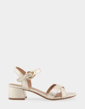 Cinzia Gold Metallic Textured Faux Leather