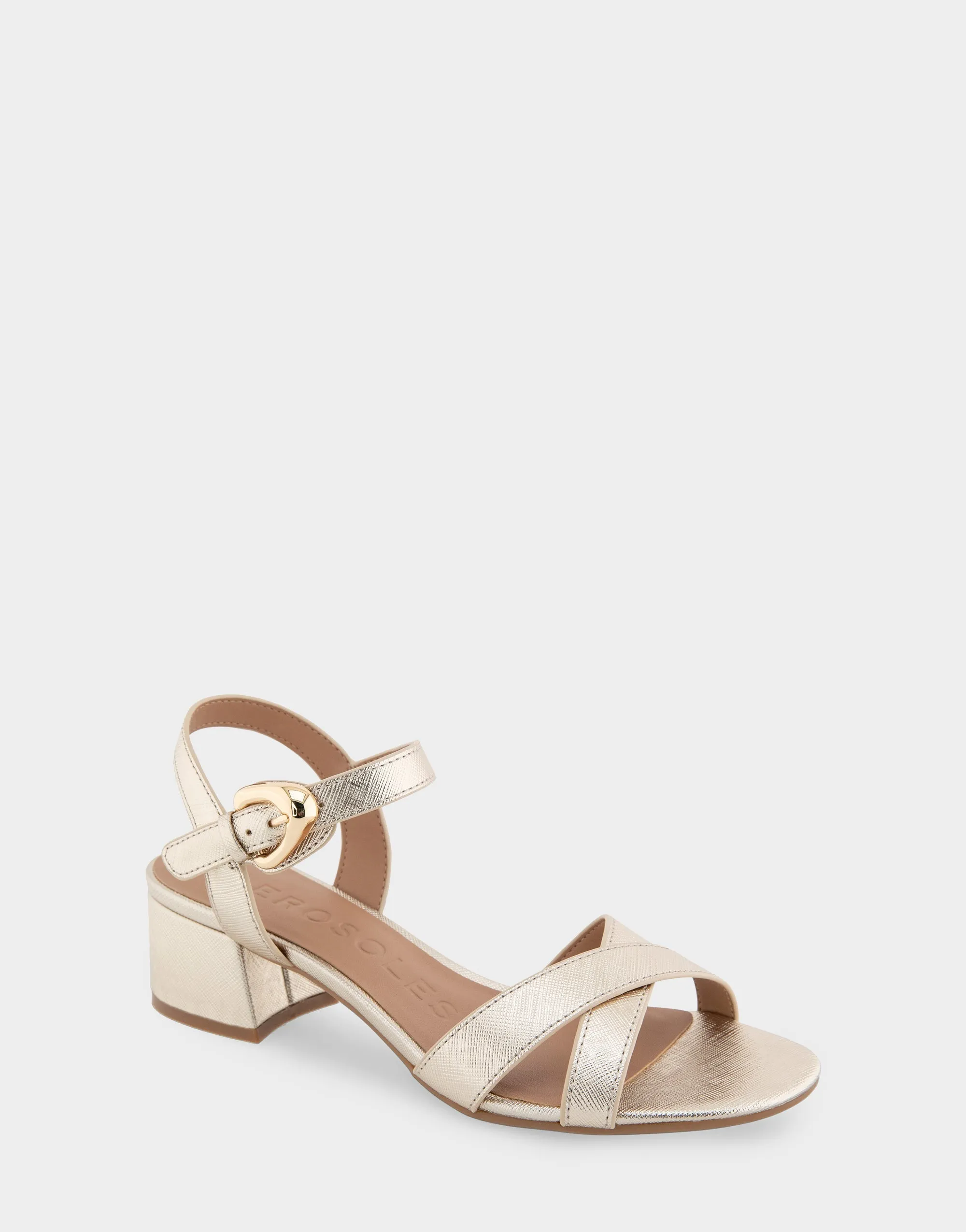 Cinzia Gold Metallic Textured Faux Leather