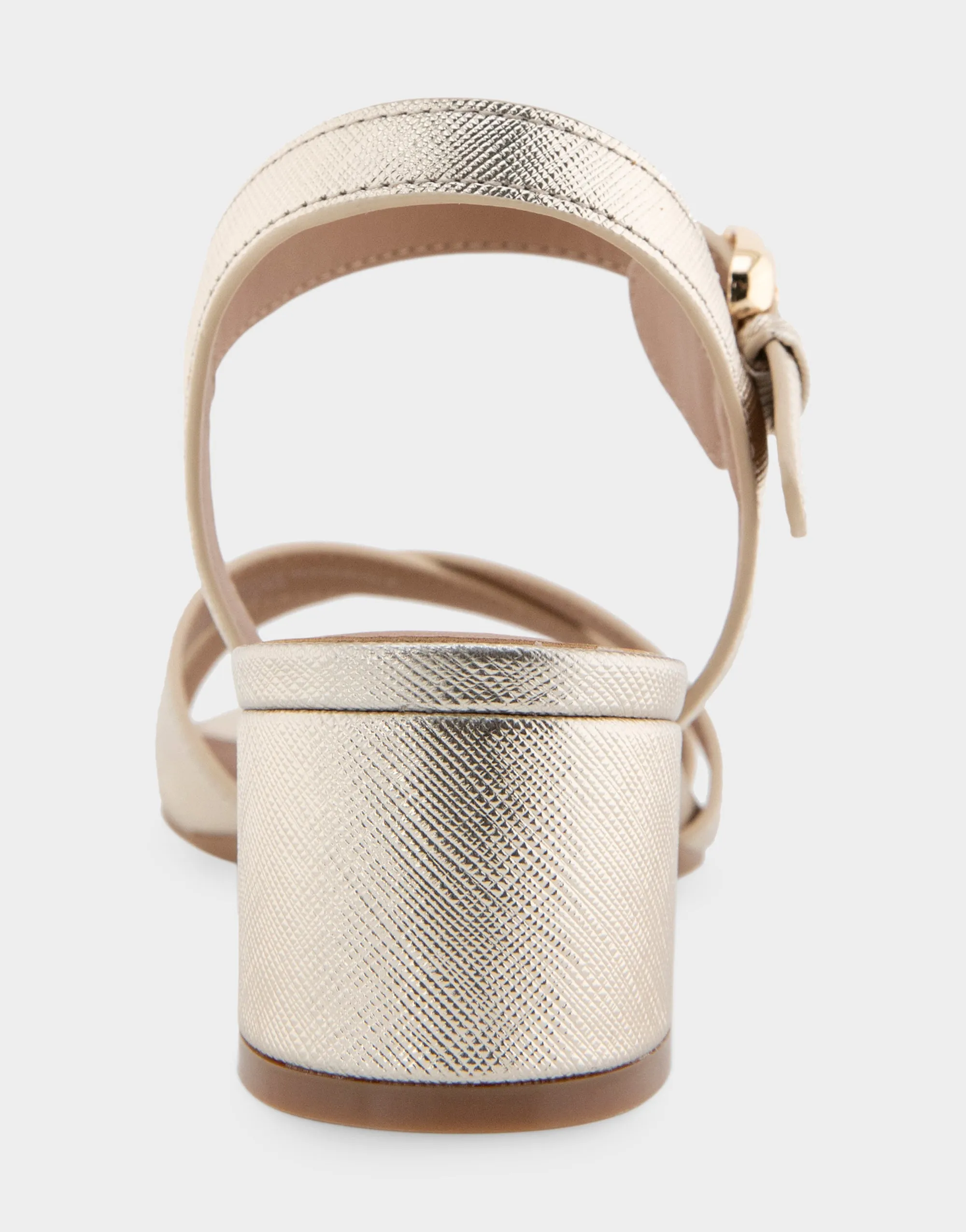 Cinzia Gold Metallic Textured Faux Leather