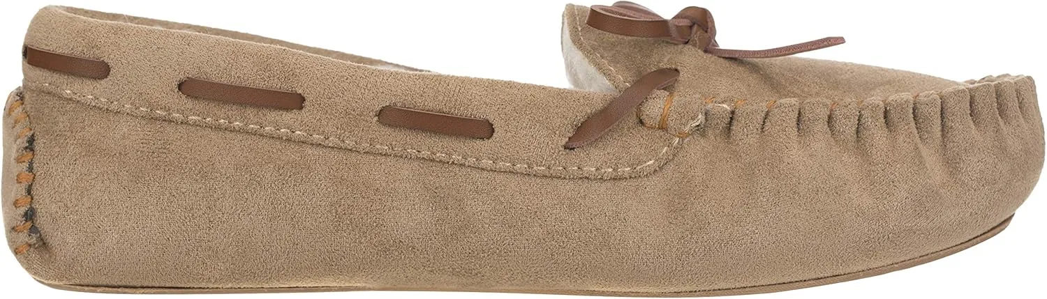 CLOVERLAY Women's Moccasin Faux Fur Suede Moccasins Comfy Soft Indoor Outdoor Slippers Flat Loafer Moccasin