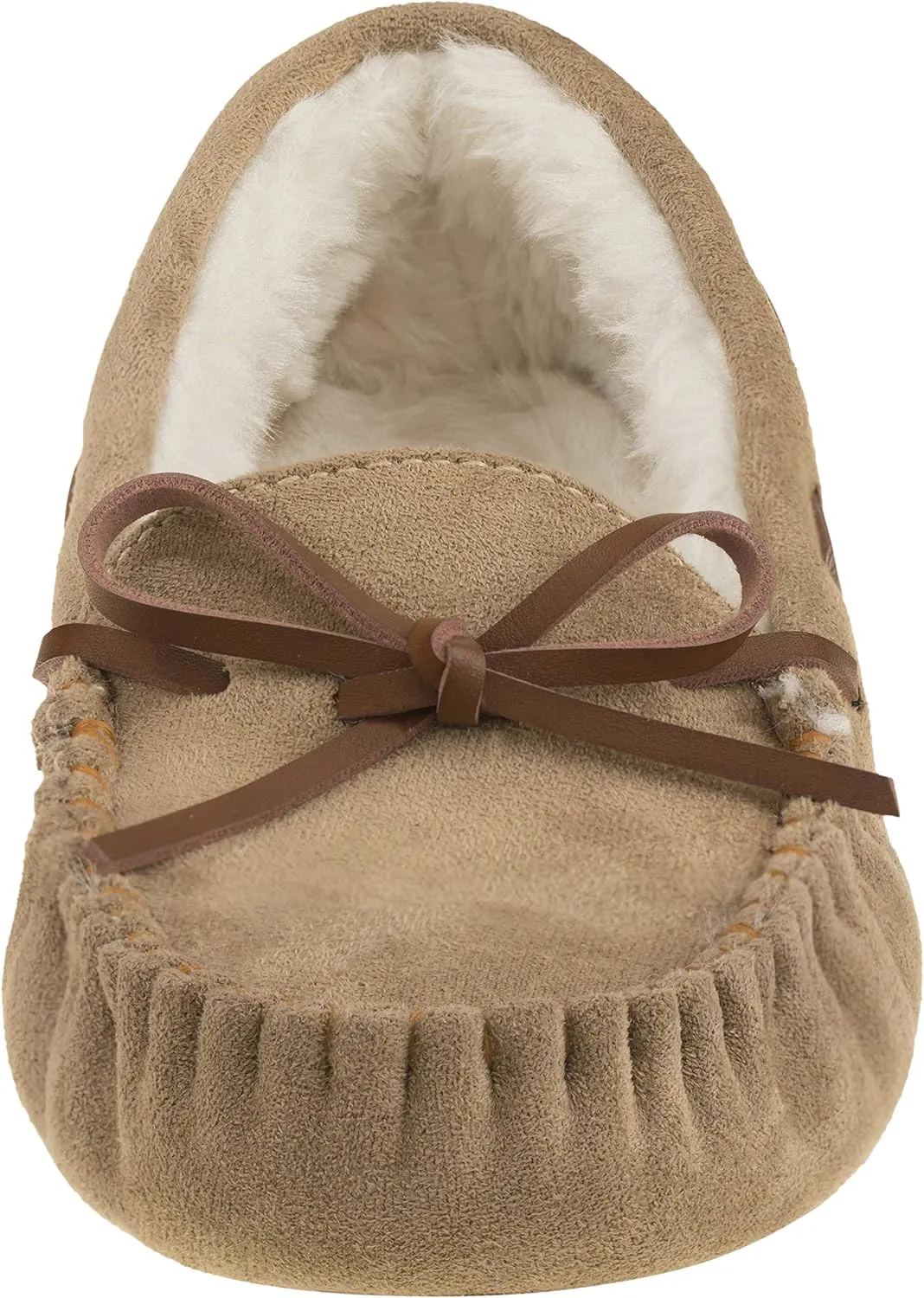 CLOVERLAY Women's Moccasin Faux Fur Suede Moccasins Comfy Soft Indoor Outdoor Slippers Flat Loafer Moccasin