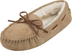 CLOVERLAY Women's Moccasin Faux Fur Suede Moccasins Comfy Soft Indoor Outdoor Slippers Flat Loafer Moccasin
