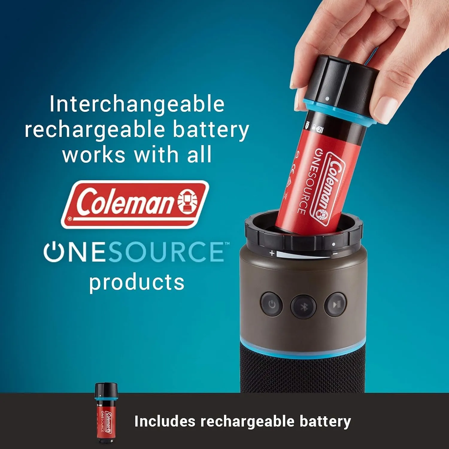 Coleman OneSource Rechargeable Outdoor Camping Gear: Camp Shower, Cordless Vacuum, Fan, Speaker, & Air Pump Options with Included Rechargeable Battery