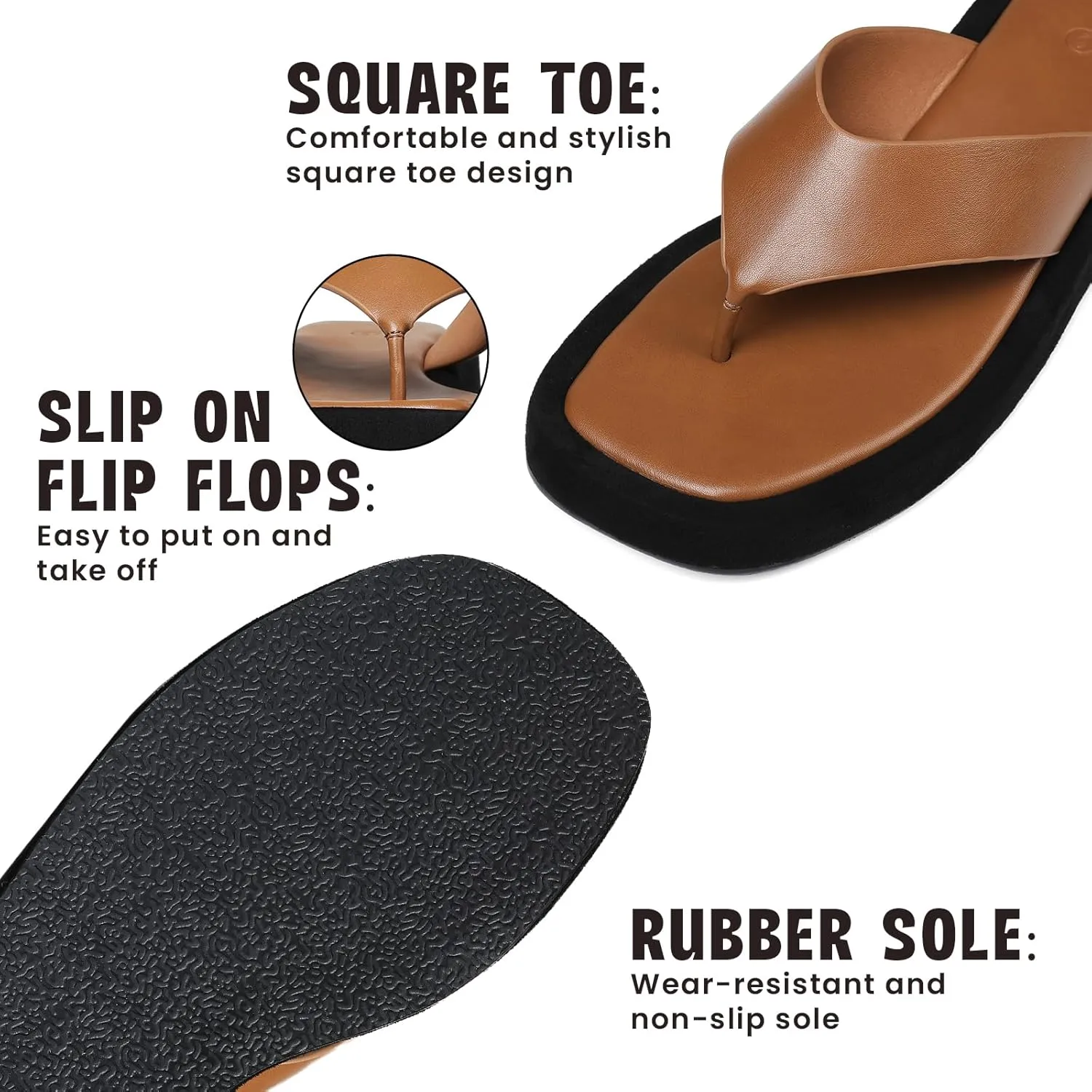 CYNLLIO Slides for Women Slip on Flip Flops Sandals Casual Thongs Platform Wedges Sandals Summer Beach Shoes Comfy Walking Flats Shoes Outdoor Slippers