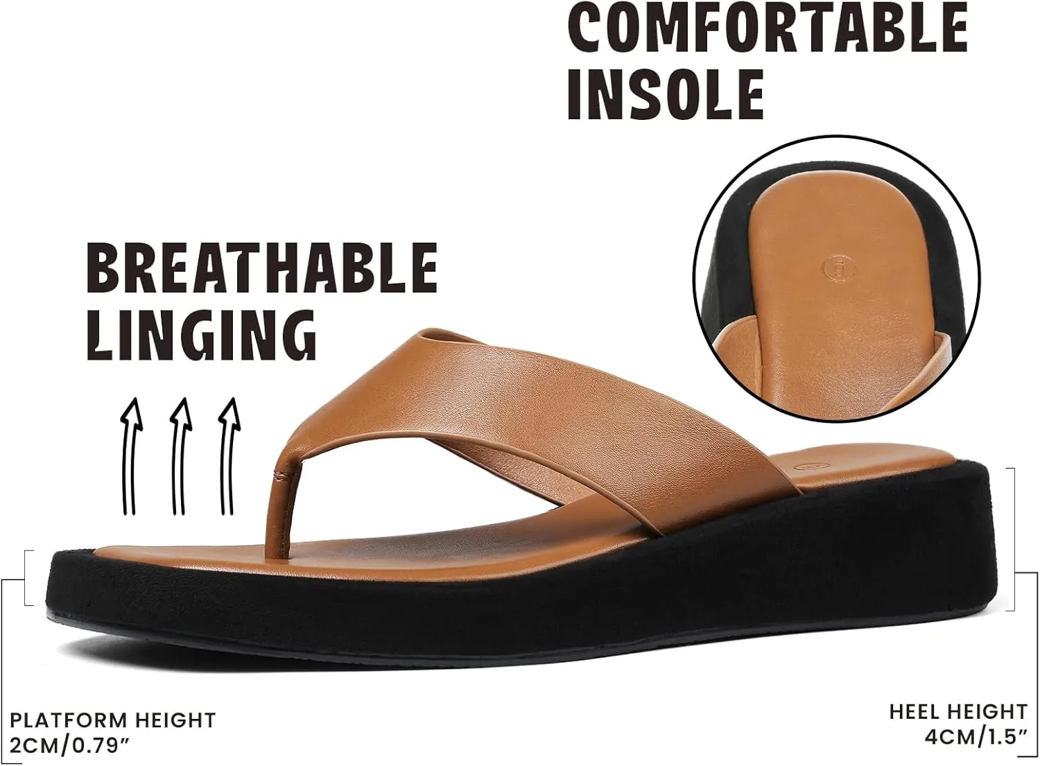CYNLLIO Slides for Women Slip on Flip Flops Sandals Casual Thongs Platform Wedges Sandals Summer Beach Shoes Comfy Walking Flats Shoes Outdoor Slippers