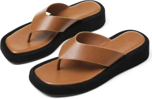 CYNLLIO Slides for Women Slip on Flip Flops Sandals Casual Thongs Platform Wedges Sandals Summer Beach Shoes Comfy Walking Flats Shoes Outdoor Slippers