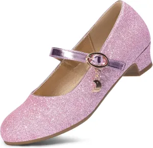 DREAM PAIRS Girls Mary Jane Low Heel Princess Flower Wedding Party Pump Dress Shoes