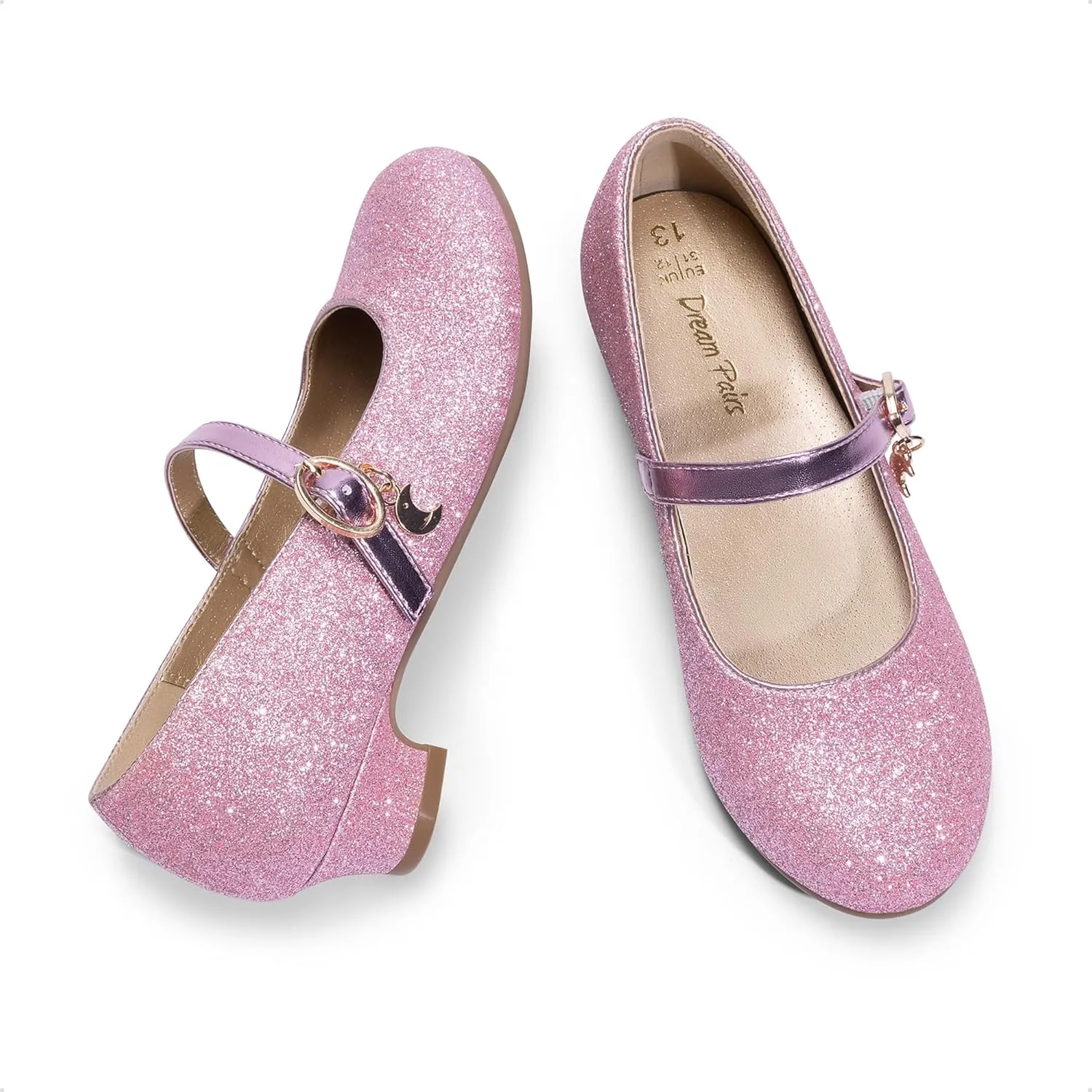 DREAM PAIRS Girls Mary Jane Low Heel Princess Flower Wedding Party Pump Dress Shoes
