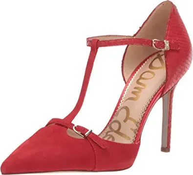 Dress Sole Cutting-edge Friendly Lipstick Harpar Sam Stiletto Single Pointed Suede Red Pump Edelman