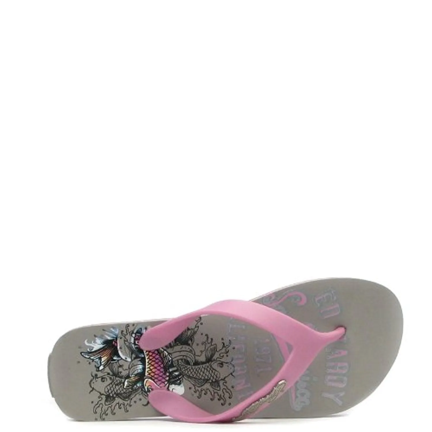 Ed Hardy Beachcombers Koi Flip Flop for Women - Fuschia