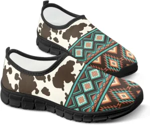 Ethnic Tribe Slip On Shoes for Men,Women Comfortable Leisure Slippers Elastic Black Outsole Walking Sneaker