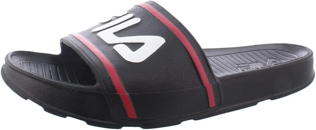 Fila Sleek Slide LT Boys Shoes Size 6, Color :Black/Red/White