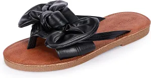 FISACE Womens Slip On Flip Flops Ring Toe Strappy Summer Gladiator Flat Sandals