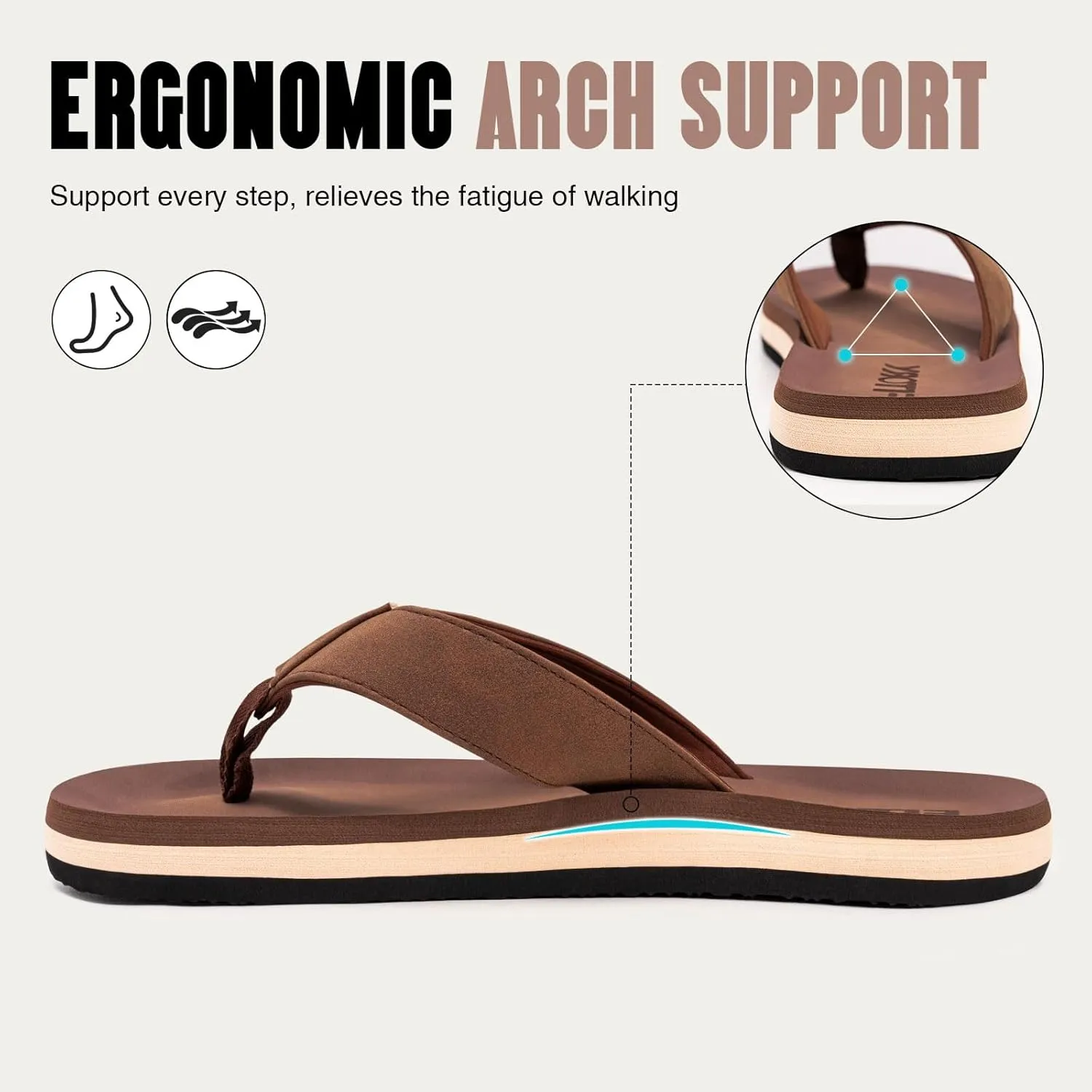 FITORY Men's Flip-Flops, Thongs Sandals Comfort Slippers for Beach