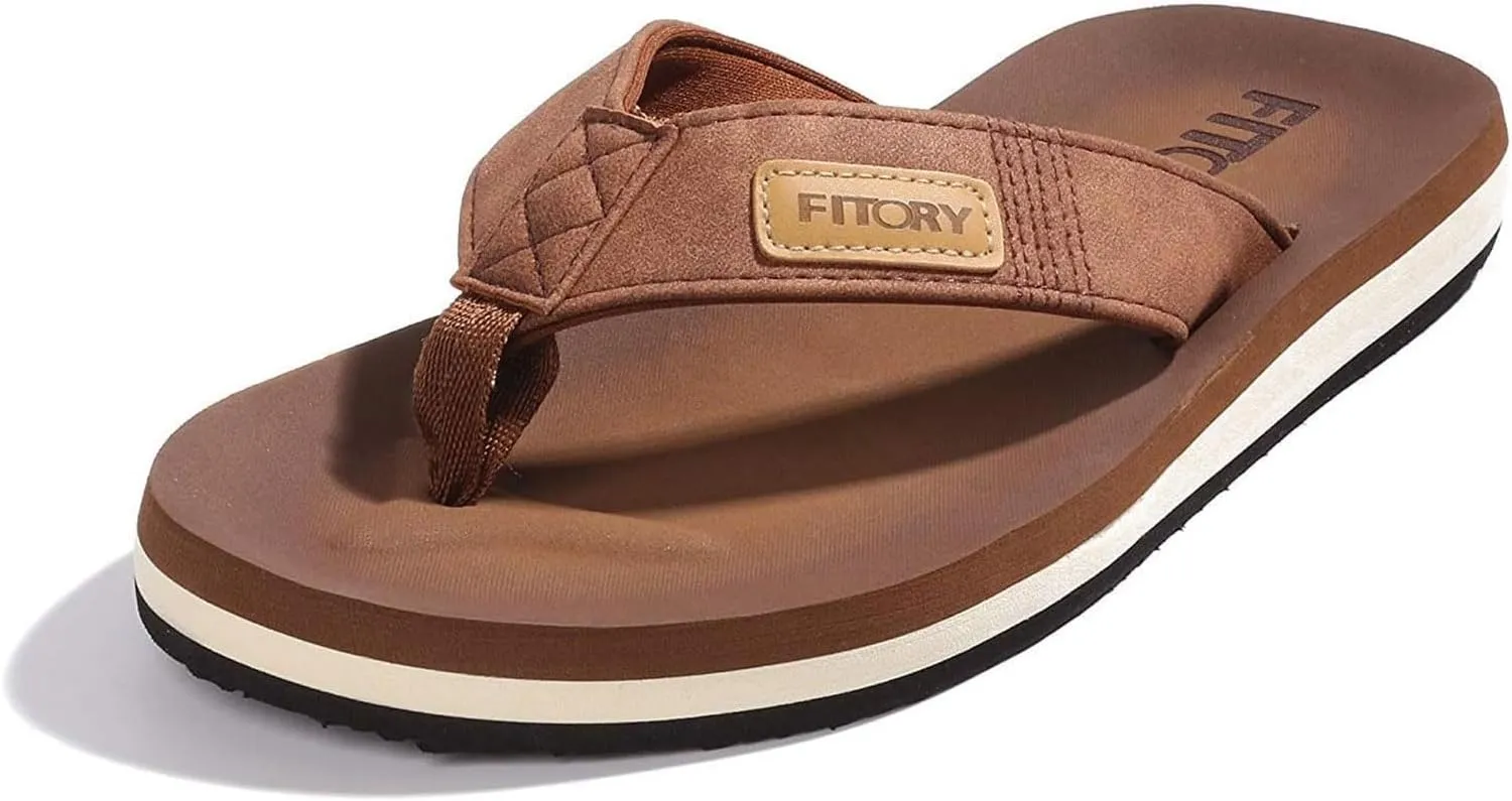 FITORY Men's Flip-Flops, Thongs Sandals Comfort Slippers for Beach