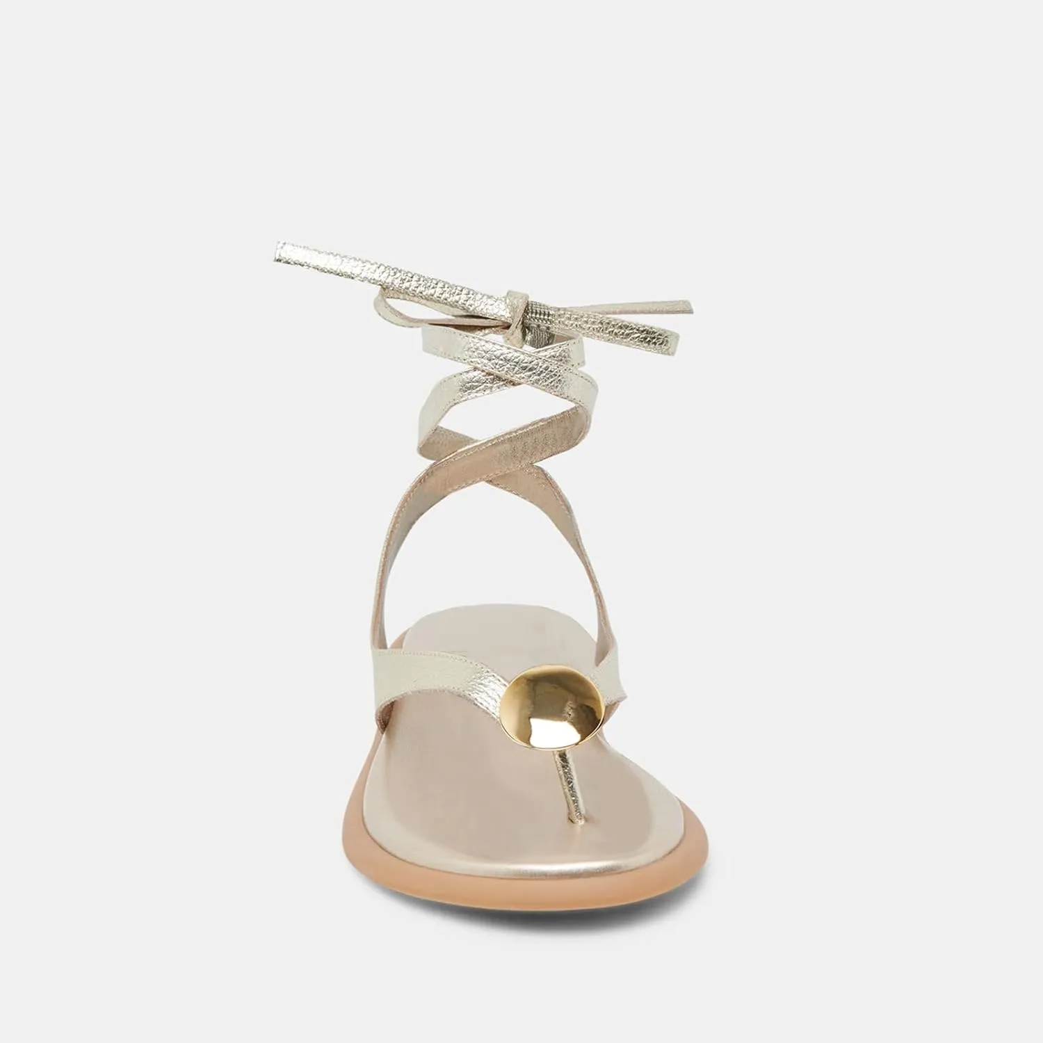Flat Sandals for Women Strappy Sandals Comfortable Dressy Beach Flip Flop Slides Thong Sandals for Women with Metal Circular
