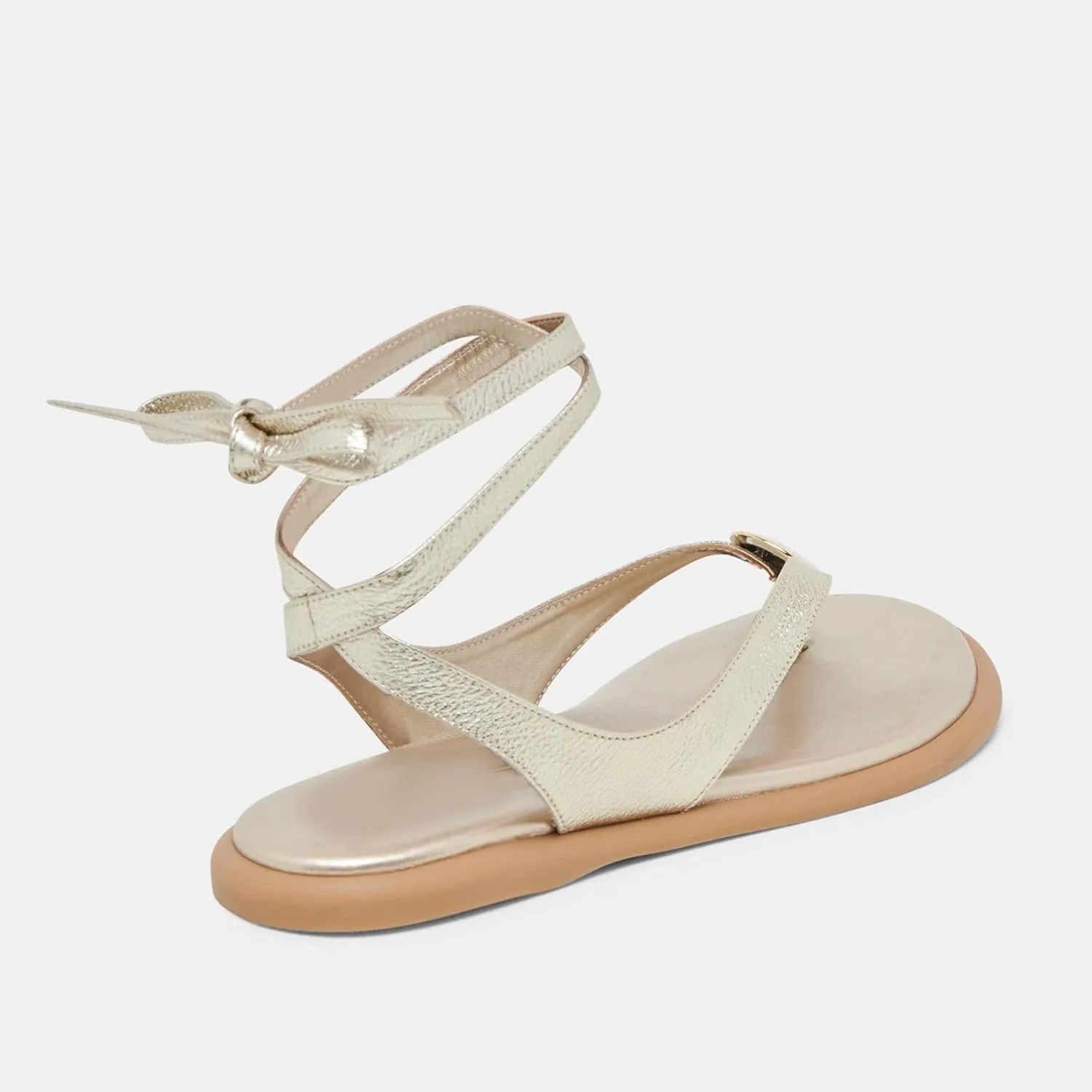 Flat Sandals for Women Strappy Sandals Comfortable Dressy Beach Flip Flop Slides Thong Sandals for Women with Metal Circular