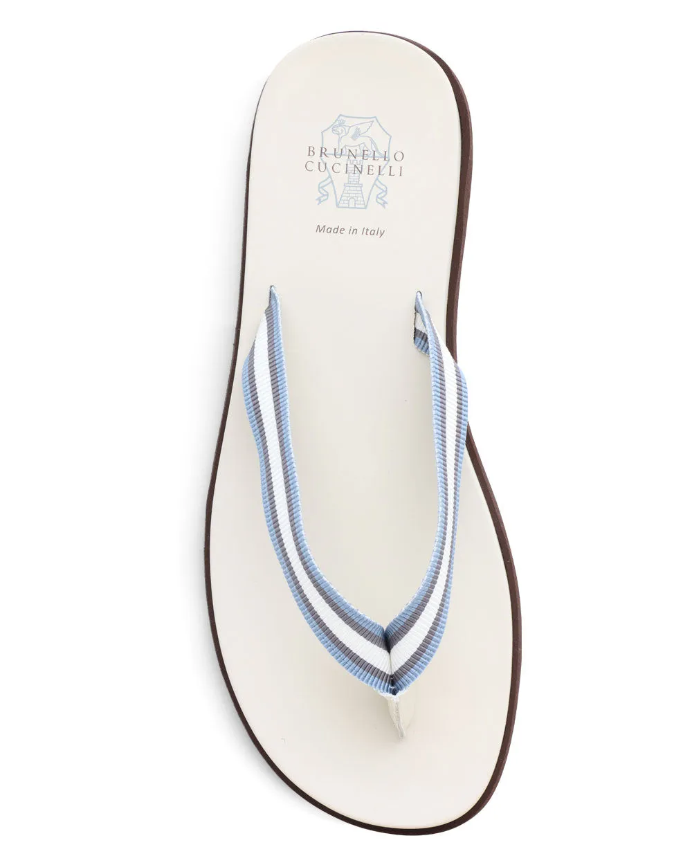 Flip Flop Sandal in White and Blue