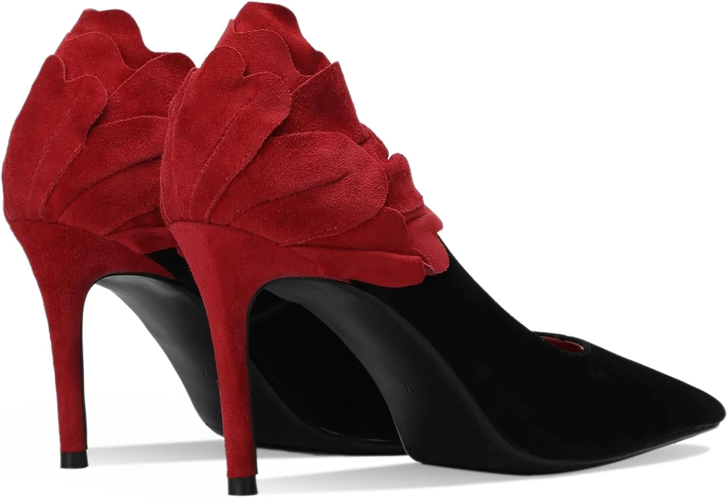 Floral High Heels for Women Stiletto Pointed Toe Pumps Closed Toe Dressy Comfortable Sexy Elegantes Faux Suede Wedding Slip On Formal Prom Sparkly 3 Inch Shoes