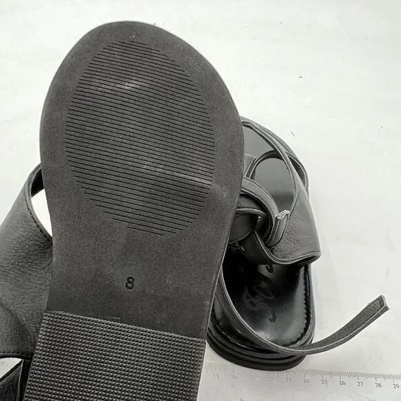 FOWT Black  Round Toe Lace up Strappy Flats Casual Flip Flop Shoes