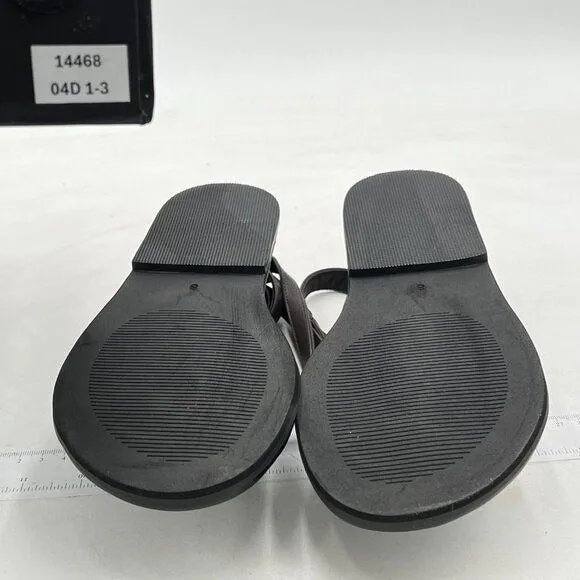 FOWT Black Round Toe Lace up Strappy Flats Comfortable Casual Flip Flop Shoes
