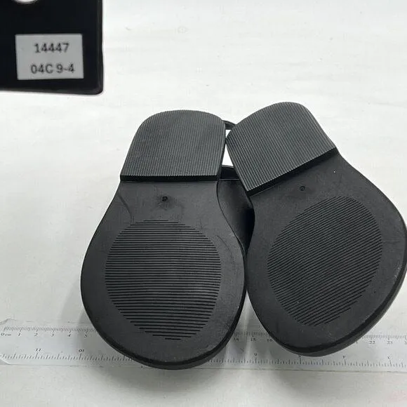 FOWT Black Split Round Toe Sandals Lace up Strappy Flip Flop Flats Casual Shoes