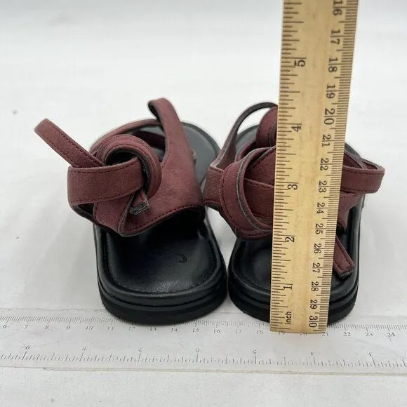 FOWT Wine Split Round Toe Sandals Lace up Strappy Soft Flip Flop Casual Shoes