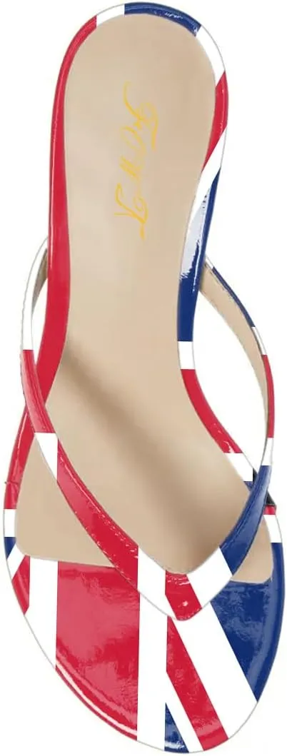 FOWT Women Flip Flops Thong Kitten Low Heeled Sandals Strappy Slip On Open Toe Slide Comfortable Summer Mules Dress Shoes Size 4-16 US