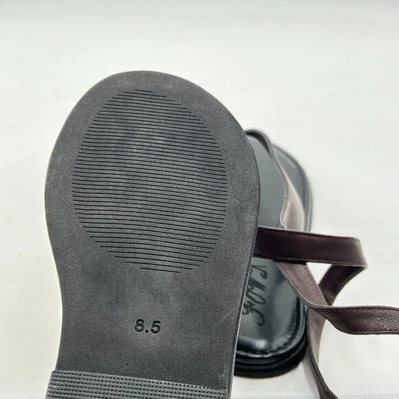 FOWT Women Split Round Toe Sandals Lace up Strappy Comfortable Flats Black
