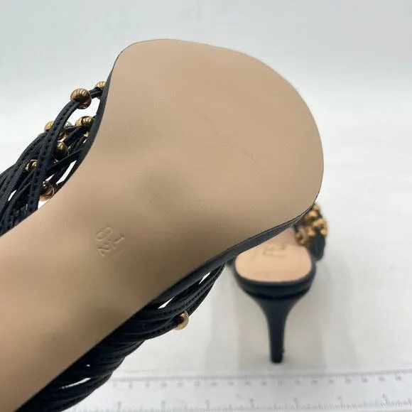 FSJ Women Sexy Beaded Trim Strappy Slide Sandals Open Toe Thong Stiletto Flip Fl