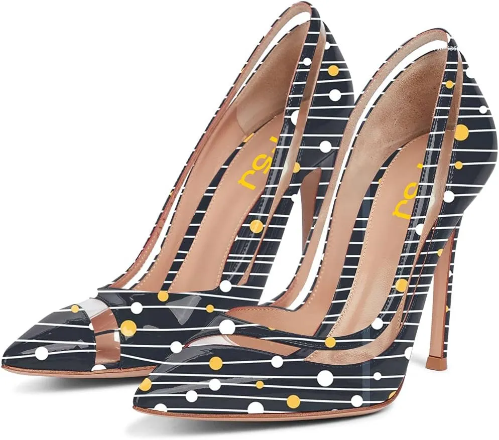 FSJ Women Sexy Rhinestones Stilettos High Heels Pointed Toe Slip On Pump Trendy Suede Mesh Party Office Dress Shoes Size 4-15 US