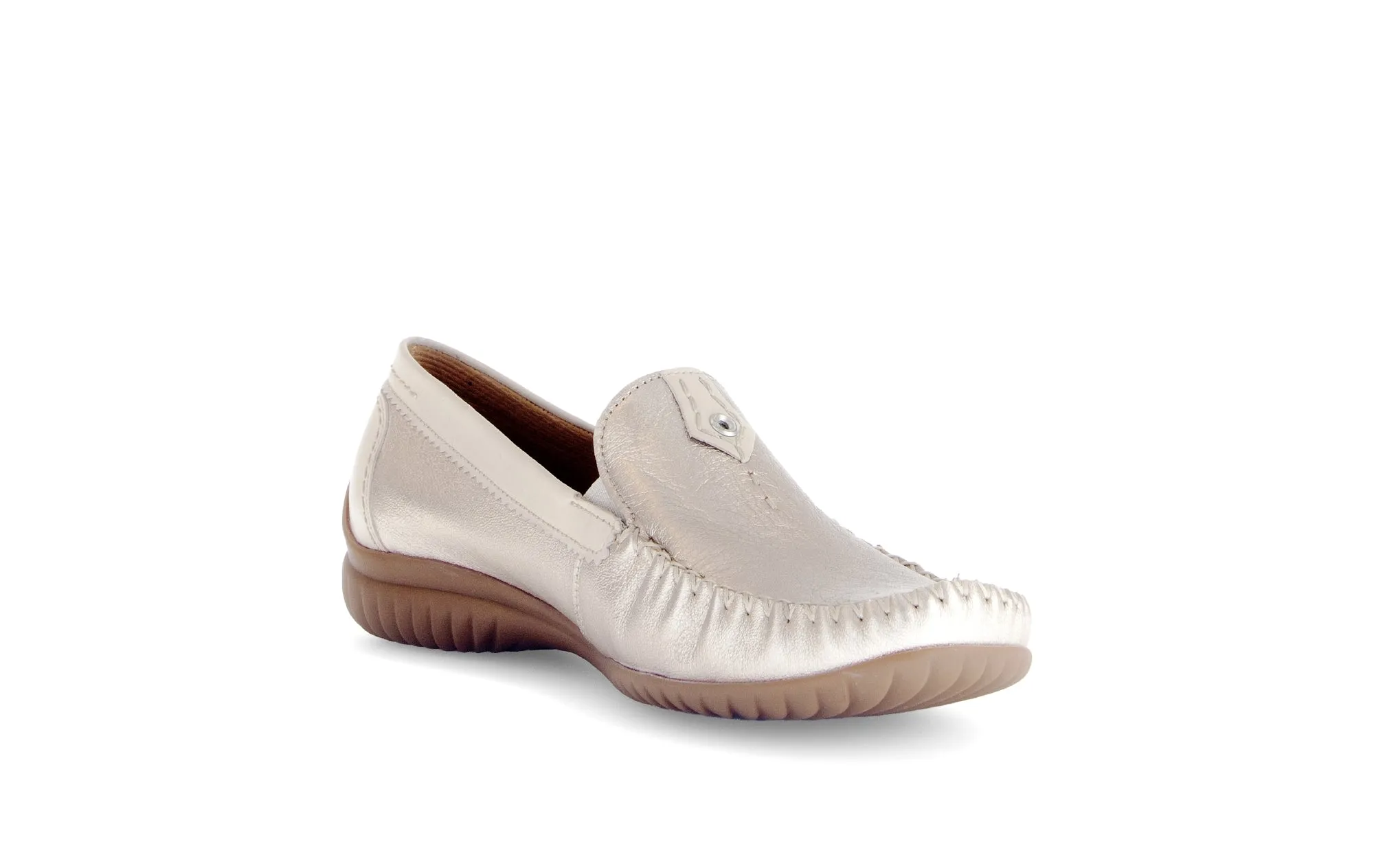GABOR - 66.090.82 FLAT LOAFER - GOLD/CREAM