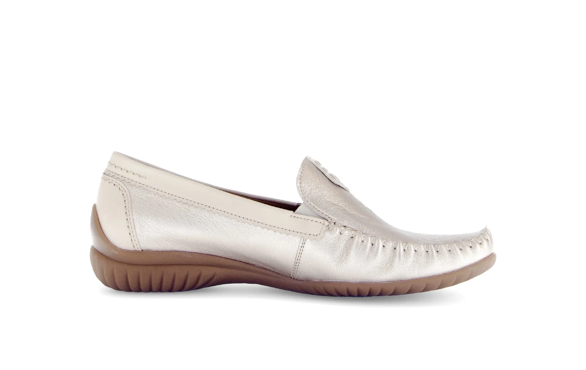GABOR - 66.090.82 FLAT LOAFER - GOLD/CREAM
