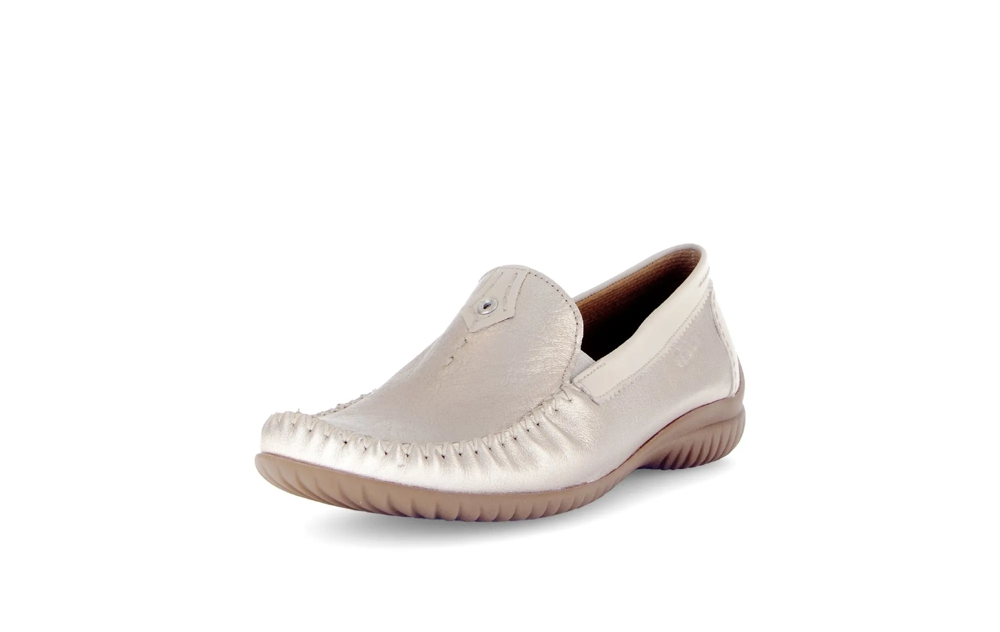 GABOR - 66.090.82 FLAT LOAFER - GOLD/CREAM