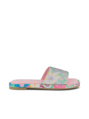 Girls' Sora Logo Slippers in Blue