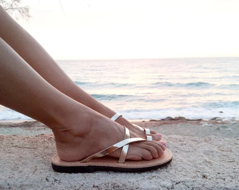 Gold summer sandals