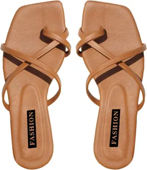 GORGLITTER Women's Cute Strappy Sandals Flat Sandals Toe Ring Summer Slide Sandal Slip on Flip Flops Vacation Trendy Sandals 2025