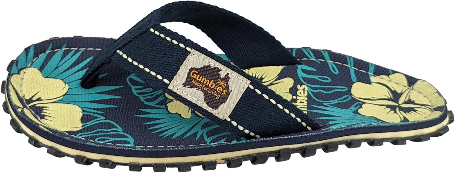 Gumbies Islander Unisex Flip Flops, with Supersoft Cotton Toe Post and Durable Recycled Rubber Sole - Comfort Guaranteed