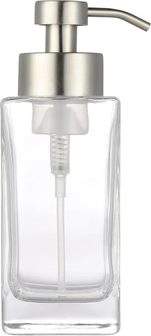 H Halston Modern Soap Dispenser with Rustproof Pump for Soap, Lotion, Dish Soap, Liquid Soap, Farmhouse Styles, for Kitchen Countertop, Bathroom, Home Decor (Nickel)