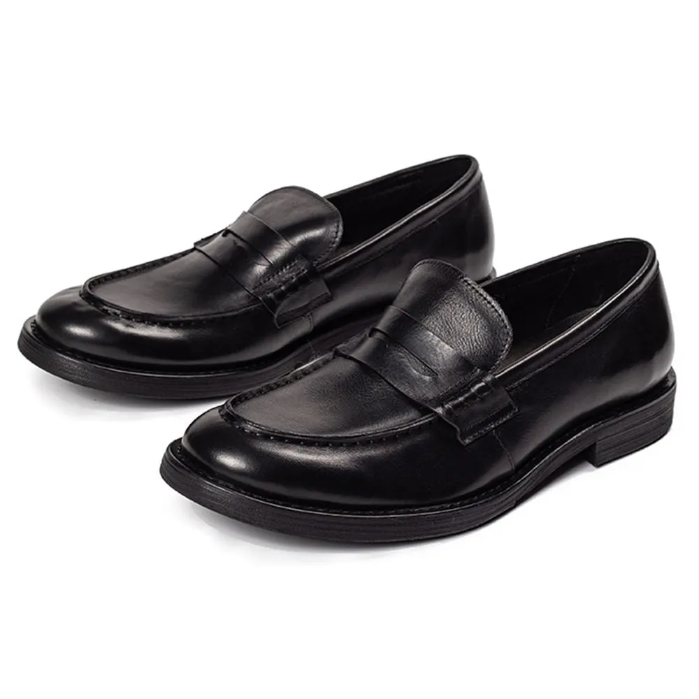 Handmade Cow Leather Slip-On Penny Loafers for Men