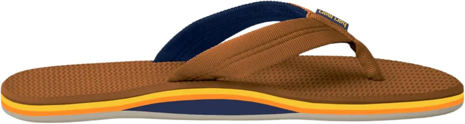 Hari Mari- Dunes- Men's Waterproof Boat Safe Colorful Rubber Flip Flops- No Break Ins, Firm Arch Support, Antimicrobial, and Floats in Water