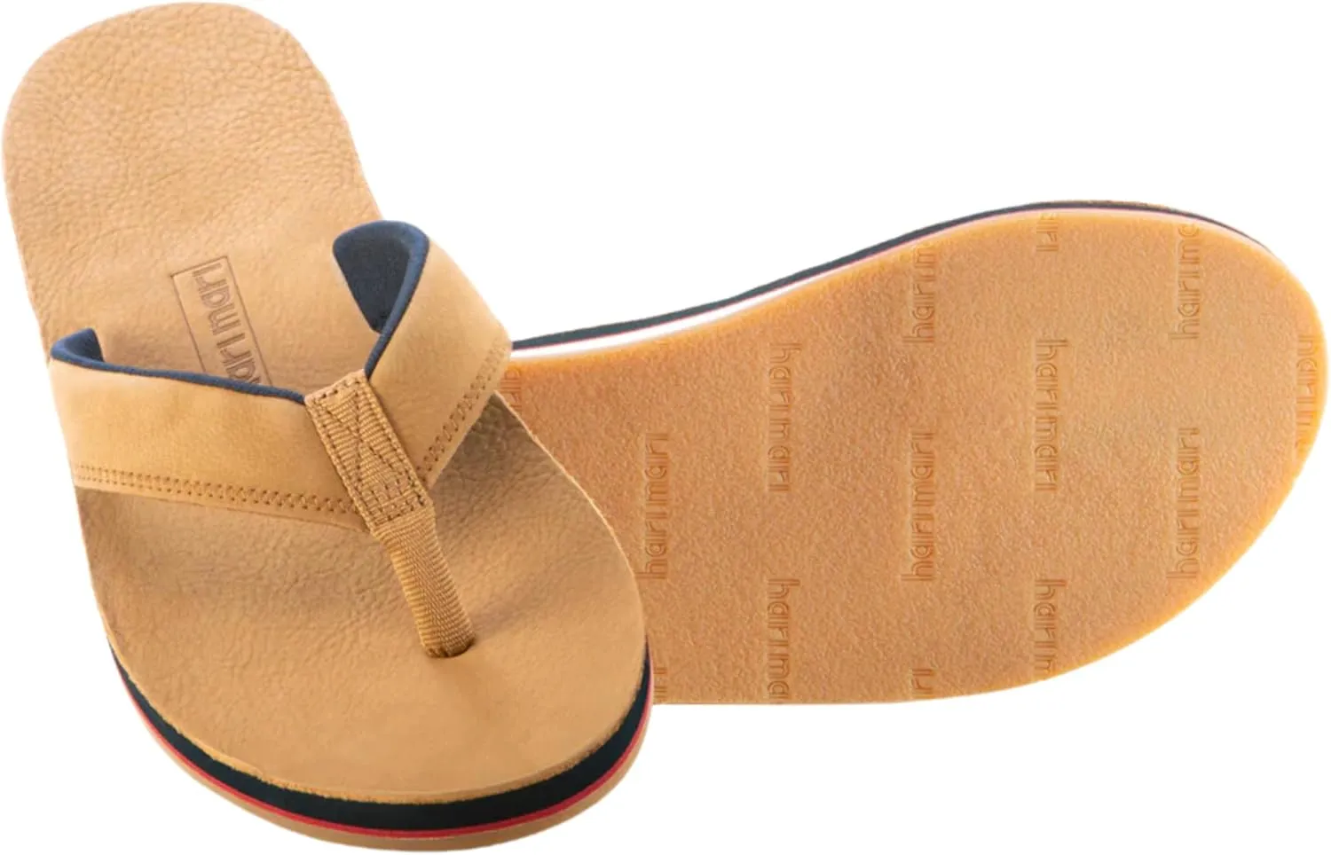 Hari Mari- Pier- Men's Classic Pebbled Nubuck Leather Flip Flop with a Zigzag Deco Strap- No Break Ins, Firm Arch Support, and Cupped Heel