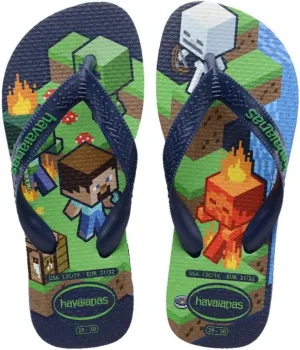 Havaianas Boys Kids Minecraft Flip Flops