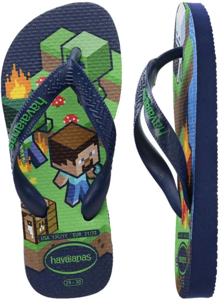 Havaianas Boys Kids Minecraft Flip Flops
